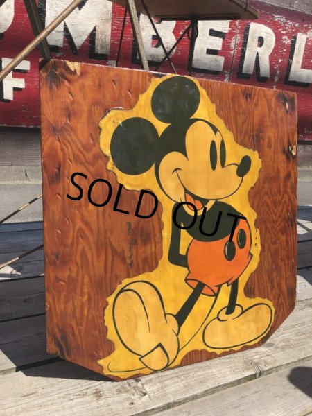 画像9: Vintage Disney Mickey Mouse Print on Wood Panel (C08) (9)
