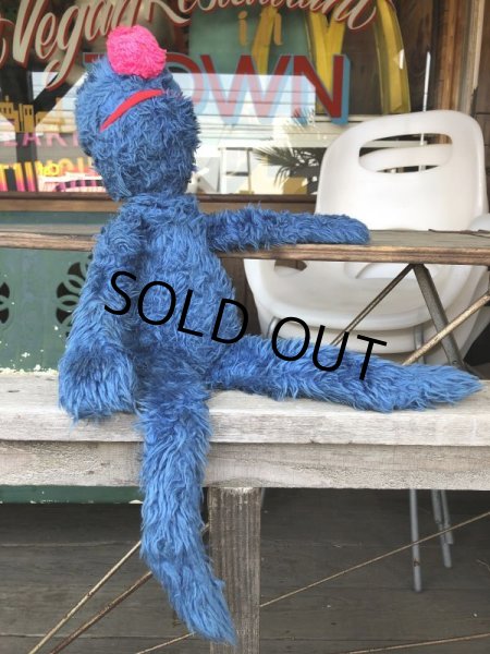 画像1: 70s Vintage Knickerbocker Sesame Street Grover Plush Doll 55cm (B951) (1)