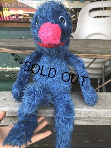 画像5: 70s Vintage Knickerbocker Sesame Street Grover Plush Doll 55cm (B951) (5)