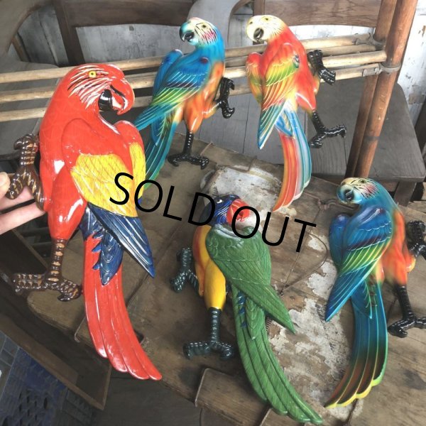 画像10: 70s Vintage Parrot Wall Hangings Statue (C025) (10)