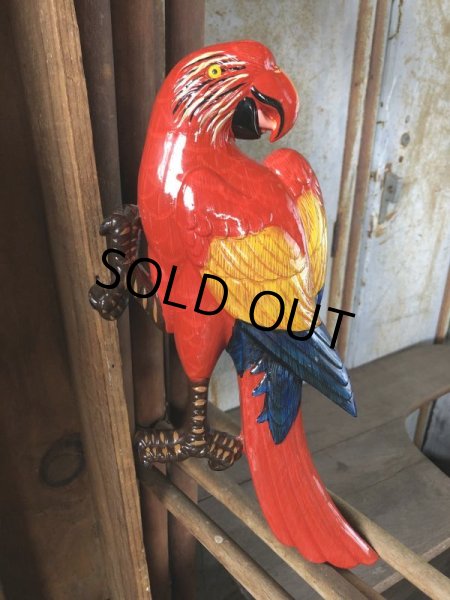画像1: 70s Vintage Parrot Wall Hangings Statue (C025) (1)