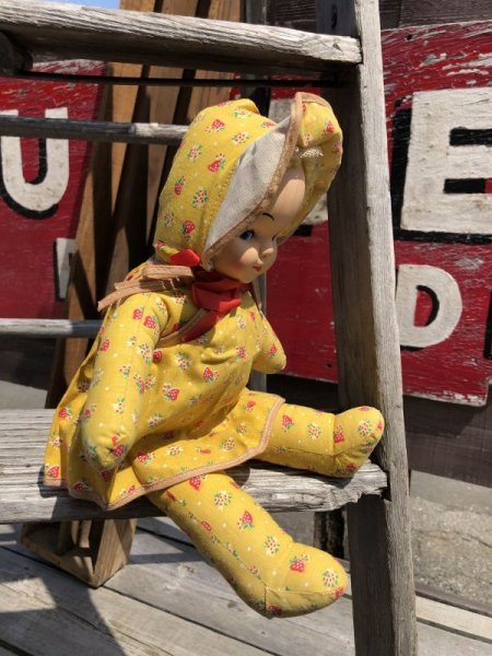 画像3: Vintage Celluloid Face Doll Strawberry Girl 38cm (C039) (3)