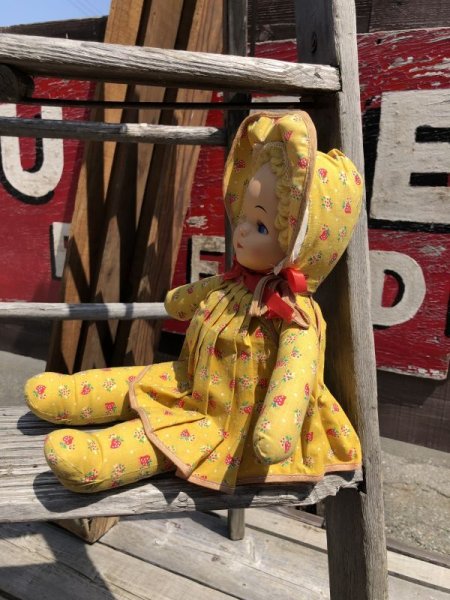 画像4: Vintage Celluloid Face Doll Strawberry Girl 38cm (C039) (4)