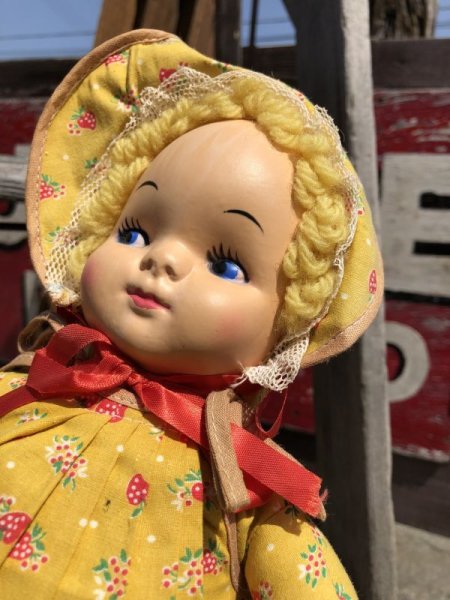 画像6: Vintage Celluloid Face Doll Strawberry Girl 38cm (C039) (6)