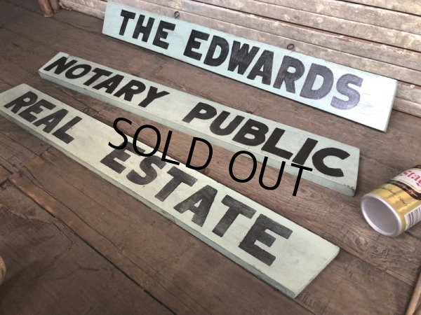 画像3: Vintage Wooden Double Side Hand Painted Signs (C065) (3)