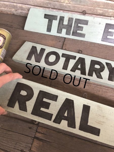 画像6: Vintage Wooden Double Side Hand Painted Signs (C065) (6)