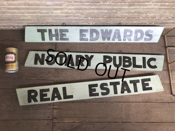 画像5: Vintage Wooden Double Side Hand Painted Signs (C065) (5)