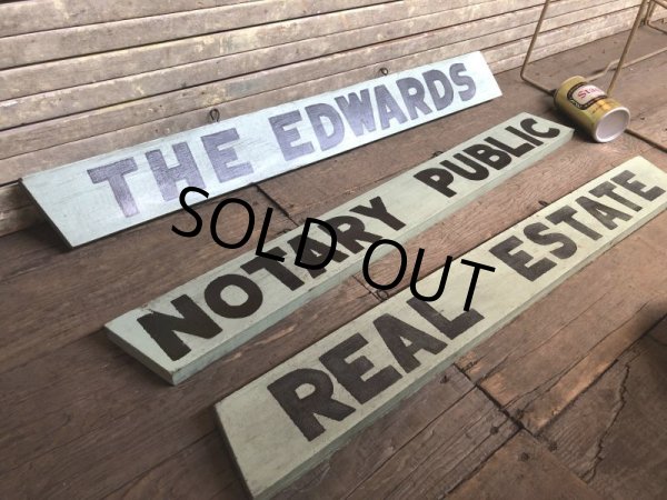 画像4: Vintage Wooden Double Side Hand Painted Signs (C065) (4)