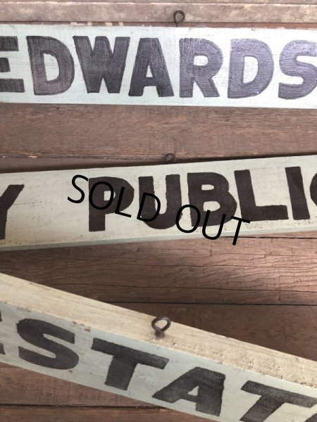 画像2: Vintage Wooden Double Side Hand Painted Signs (C065) (2)