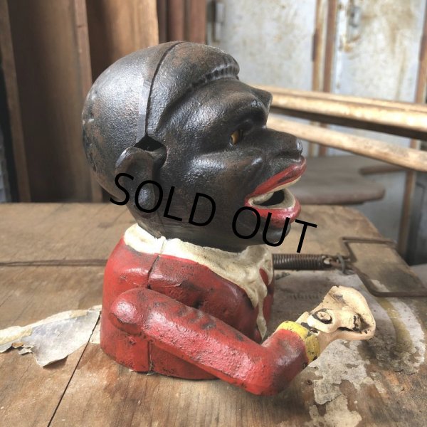 画像9: Vintage Black Man Cast Iron Coin Bank (C066) (9)