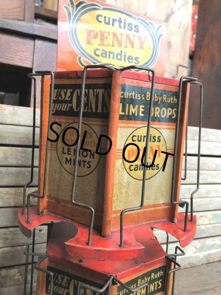 画像7: RARE! Hard to Find!!  Antique CURTISS Advertising "Penny Candy" Tin Store Counter Display (C067) (7)