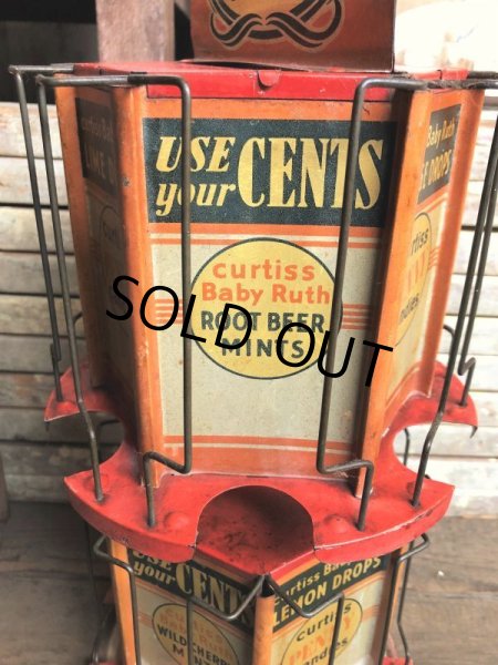 画像17: RARE! Hard to Find!!  Antique CURTISS Advertising "Penny Candy" Tin Store Counter Display (C067) (17)
