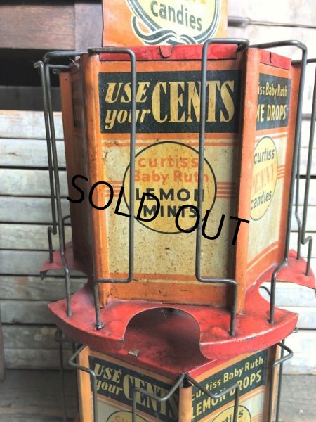 画像15: RARE! Hard to Find!!  Antique CURTISS Advertising "Penny Candy" Tin Store Counter Display (C067) (15)