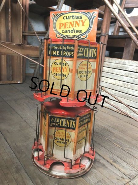 画像20: RARE! Hard to Find!!  Antique CURTISS Advertising "Penny Candy" Tin Store Counter Display (C067) (20)