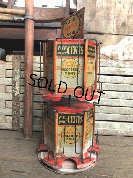 画像2: RARE! Hard to Find!!  Antique CURTISS Advertising "Penny Candy" Tin Store Counter Display (C067) (2)