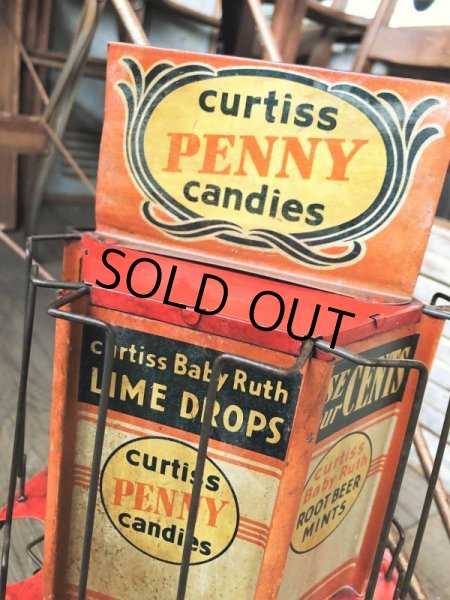 画像19: RARE! Hard to Find!!  Antique CURTISS Advertising "Penny Candy" Tin Store Counter Display (C067) (19)