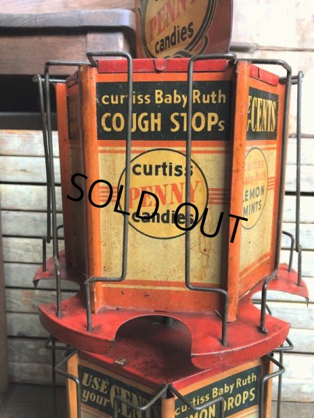 画像14: RARE! Hard to Find!!  Antique CURTISS Advertising "Penny Candy" Tin Store Counter Display (C067) (14)