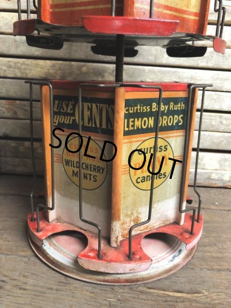 画像11: RARE! Hard to Find!!  Antique CURTISS Advertising "Penny Candy" Tin Store Counter Display (C067) (11)
