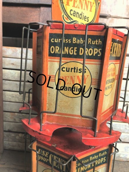 画像18: RARE! Hard to Find!!  Antique CURTISS Advertising "Penny Candy" Tin Store Counter Display (C067) (18)