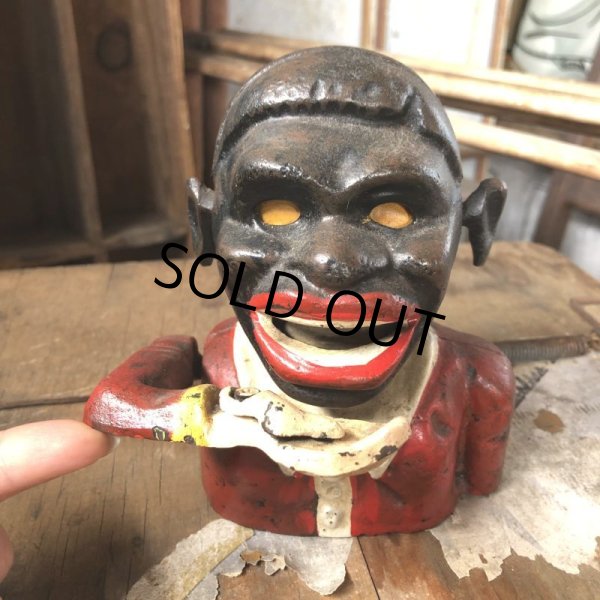 画像10: Vintage Black Man Cast Iron Coin Bank (C066) (10)