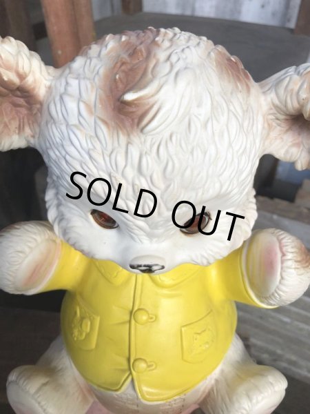 画像7:  60s Vintage Edward Mobley Arrow Sleep Eyes Rubber Squeak Bear Yellow (C072) (7)