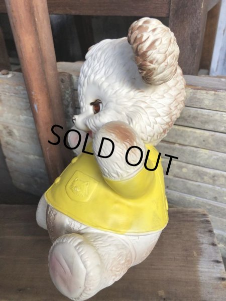 画像4:  60s Vintage Edward Mobley Arrow Sleep Eyes Rubber Squeak Bear Yellow (C072) (4)