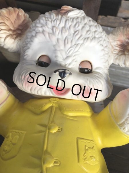 画像8:  60s Vintage Edward Mobley Arrow Sleep Eyes Rubber Squeak Bear Yellow (C072) (8)