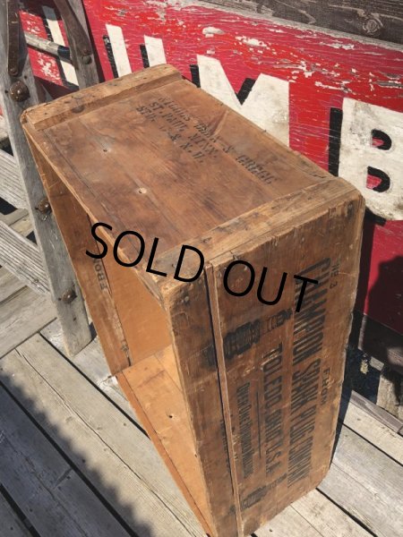 画像15: RARE!  30s Antique Champion Spark Plug Dealer Delivery Wooden Crate (C074) (15)