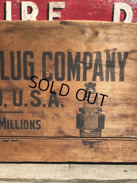 画像5: RARE!  30s Antique Champion Spark Plug Dealer Delivery Wooden Crate (C074) (5)