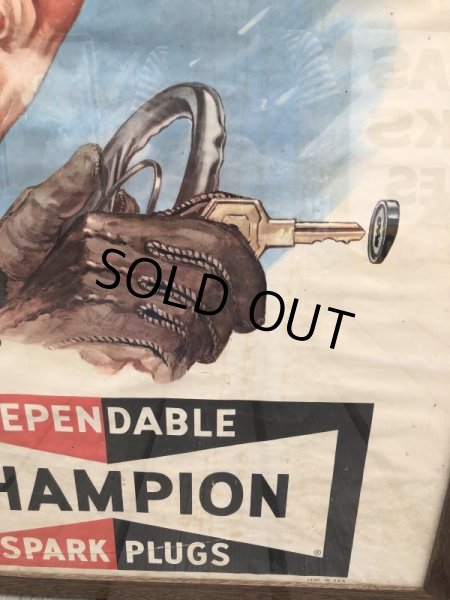 画像7: 【店舗引き取り限定】 Vintage Champion Spark Plugs Advertising Store Display Poster Sign (C077) (7)