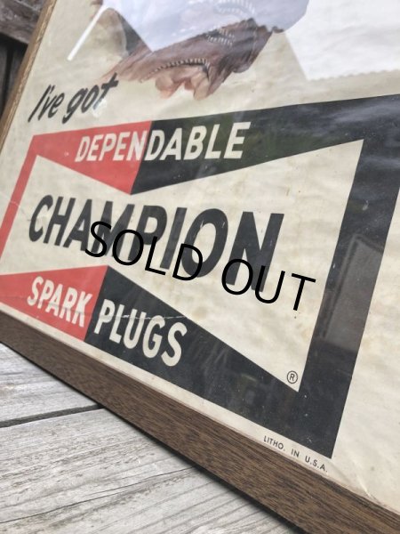 画像6: 【店舗引き取り限定】 Vintage Champion Spark Plugs Advertising Store Display Poster Sign (C077) (6)