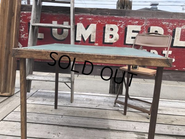 画像13: Vintage Wood Folding Table (C089) (13)