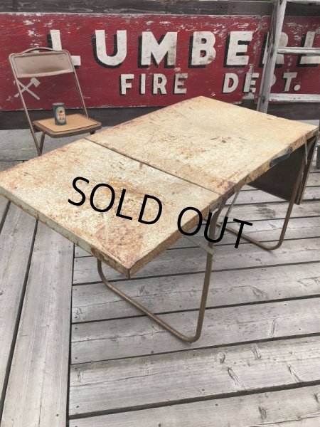 画像19: Vintage Metal Folding Table (C090) (19)