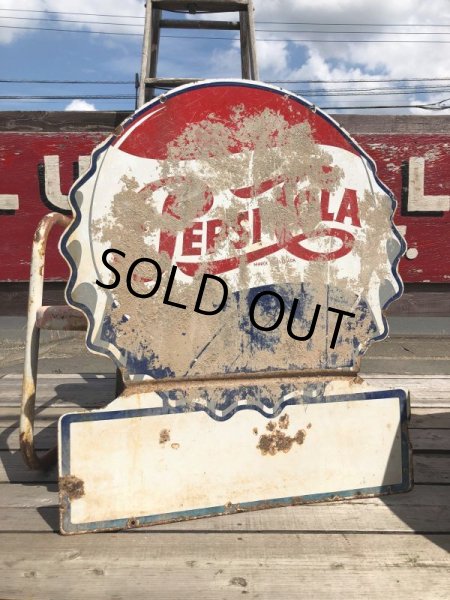 画像10: Vintage Mexican Pepsi Cola Bottle Cap Metal Store Sign (C103) (10)