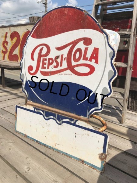 画像5: Vintage Mexican Pepsi Cola Bottle Cap Metal Store Sign (C103) (5)