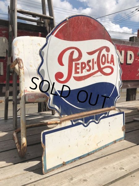 画像7: Vintage Mexican Pepsi Cola Bottle Cap Metal Store Sign (C103) (7)