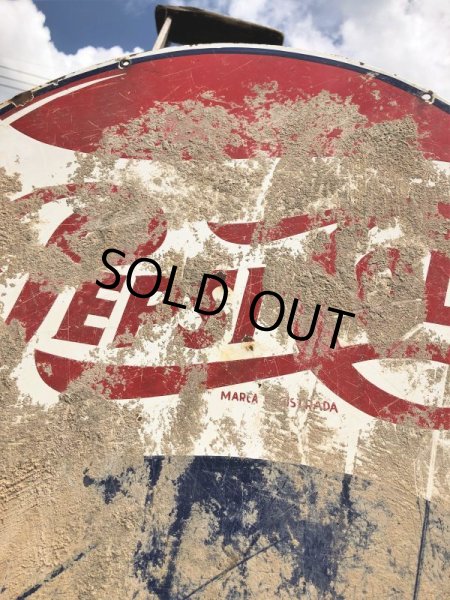 画像12: Vintage Mexican Pepsi Cola Bottle Cap Metal Store Sign (C103) (12)