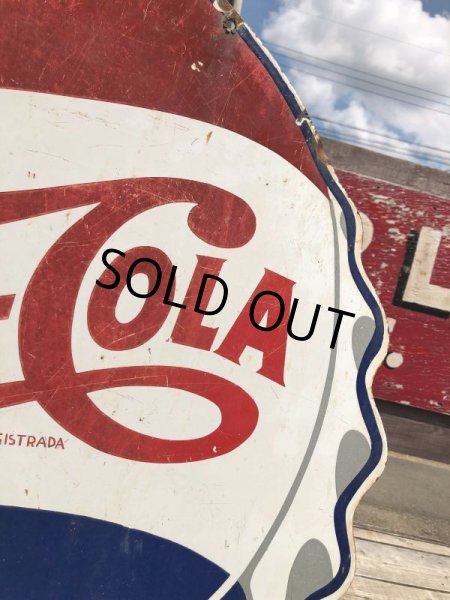 画像8: Vintage Mexican Pepsi Cola Bottle Cap Metal Store Sign (C103) (8)