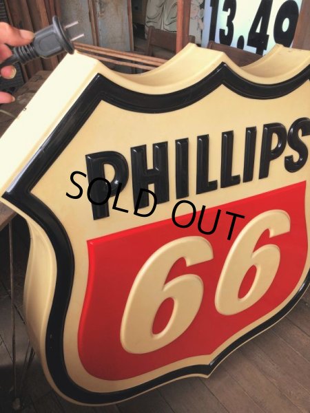画像15: 【店舗引き取り限定】 Vintage Original PHILLIPS 66 Gas Station Lighted Sign Huge (C107) (15)