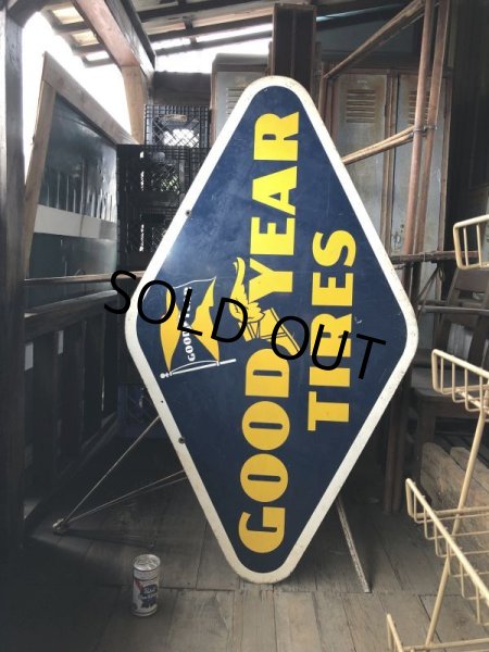 画像4: Vintage Goodyear Tires Double Sided Porcelain Sign (C108) (4)
