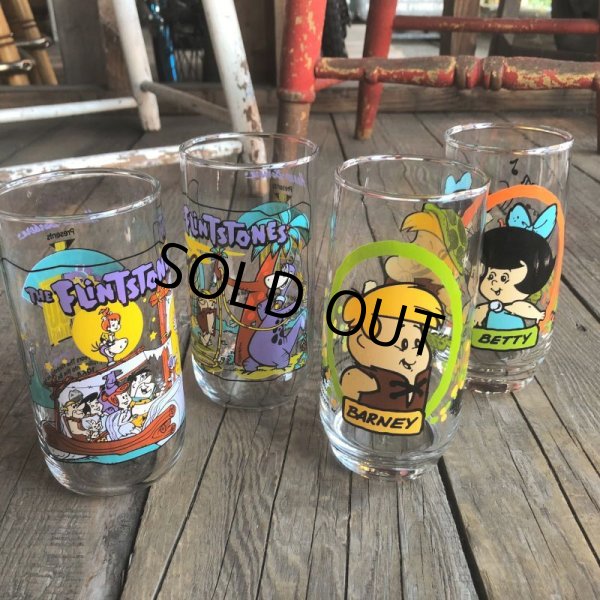 画像9: 80s Vintage Glass Pizza Hut Flintstone Kids Betty (C122) (9)