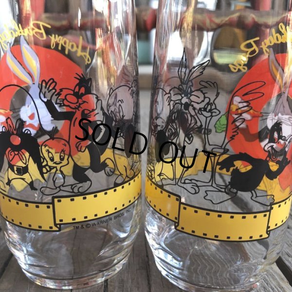 画像6: 90s Vintage Glass Looney Tunes 50th Happy Birthday Bugs (C125) (6)