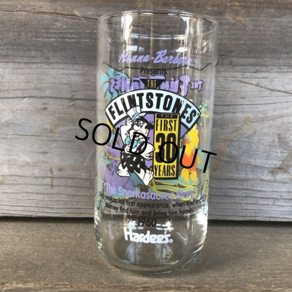 画像2: 90s Vintage Glass Hardee's Flintstones (C123) (2)