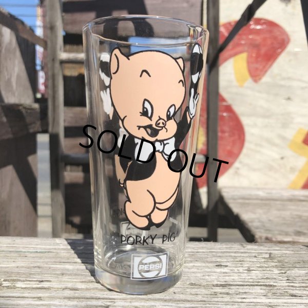 画像1: 70s Vintage Pepsi Glass Porky Pig (C161) (1)