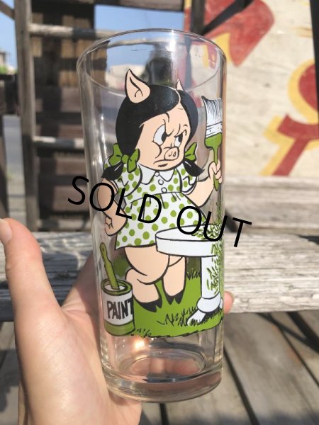 画像7: 70s Vintage Pepsi Glass Porky Pig & Petunia Pig (C201) (7)