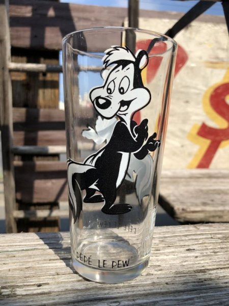 画像1: 70s Vintage Pepsi Glass Pepe Le Pew (C208) (1)