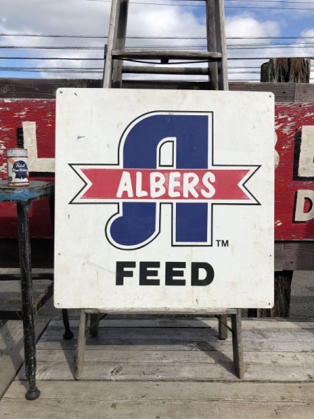 画像1: Vintage Alber's Animal Feed Pet Food Sign (C219) (1)