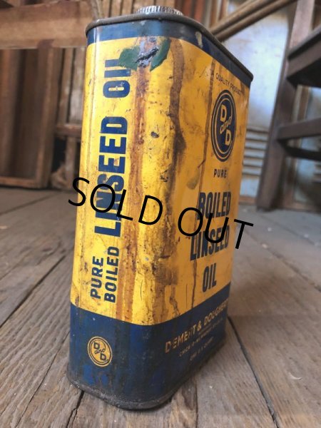 画像2: Vintage 1qt Oil Can D and D BOILED LINSEED OIL (C222) (2)