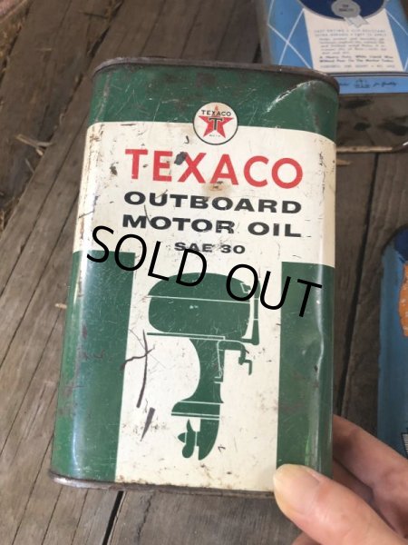 画像1: Vintage 1qt Oil Can TEXACO OUTBOARD MOTOR OIL (C231) (1)