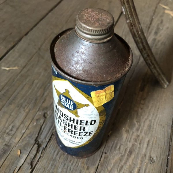 画像2: Vintage Oil Can BLUE STAR Windshield Washer ANTI-FREEZE and CLEANER (C246) (2)